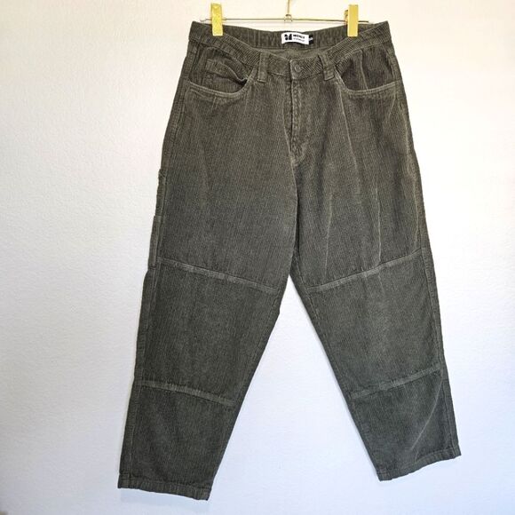 Monet Skateboards | Clipper Olive Dark Green Corduroy Skate Pants, Mens 30 - Picture 4 of 10